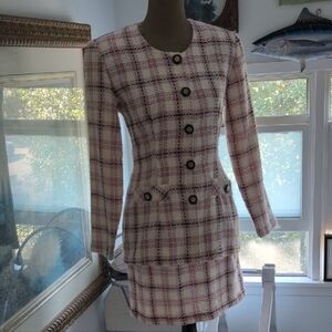 Rampage Pink and White Tweed Dress